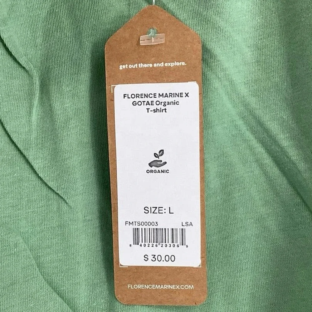 NEW! Florence Marine X Size Large GOTAE Organic T-Shirt Sage Tee $30 msrp M9-5 - Picture 9 of 10